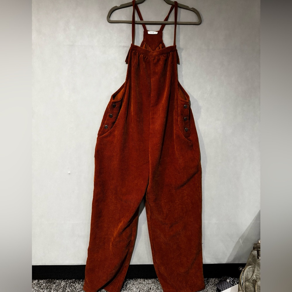 Kori corduroy rust color jumpsuit perfect for fall!